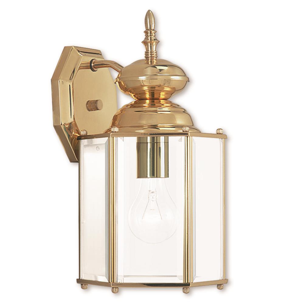 Livex Lighting 2007-02 Outdoor Basics Outdoor Wall Lantern in Polished Brass 